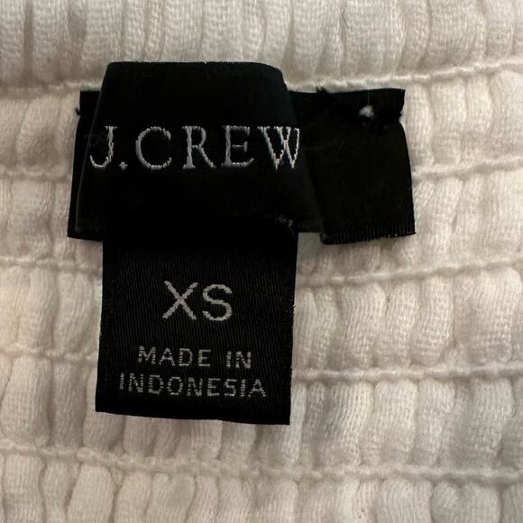 J Crew Re-Imagined Womens XS Mini Dress White Smocked Square Neck Gauzy Lined - Picture 9 of 12